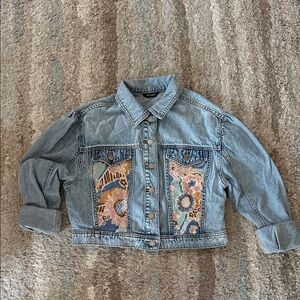 DRIFTWOOD Embroidered Floral Jean Jacket Size: L